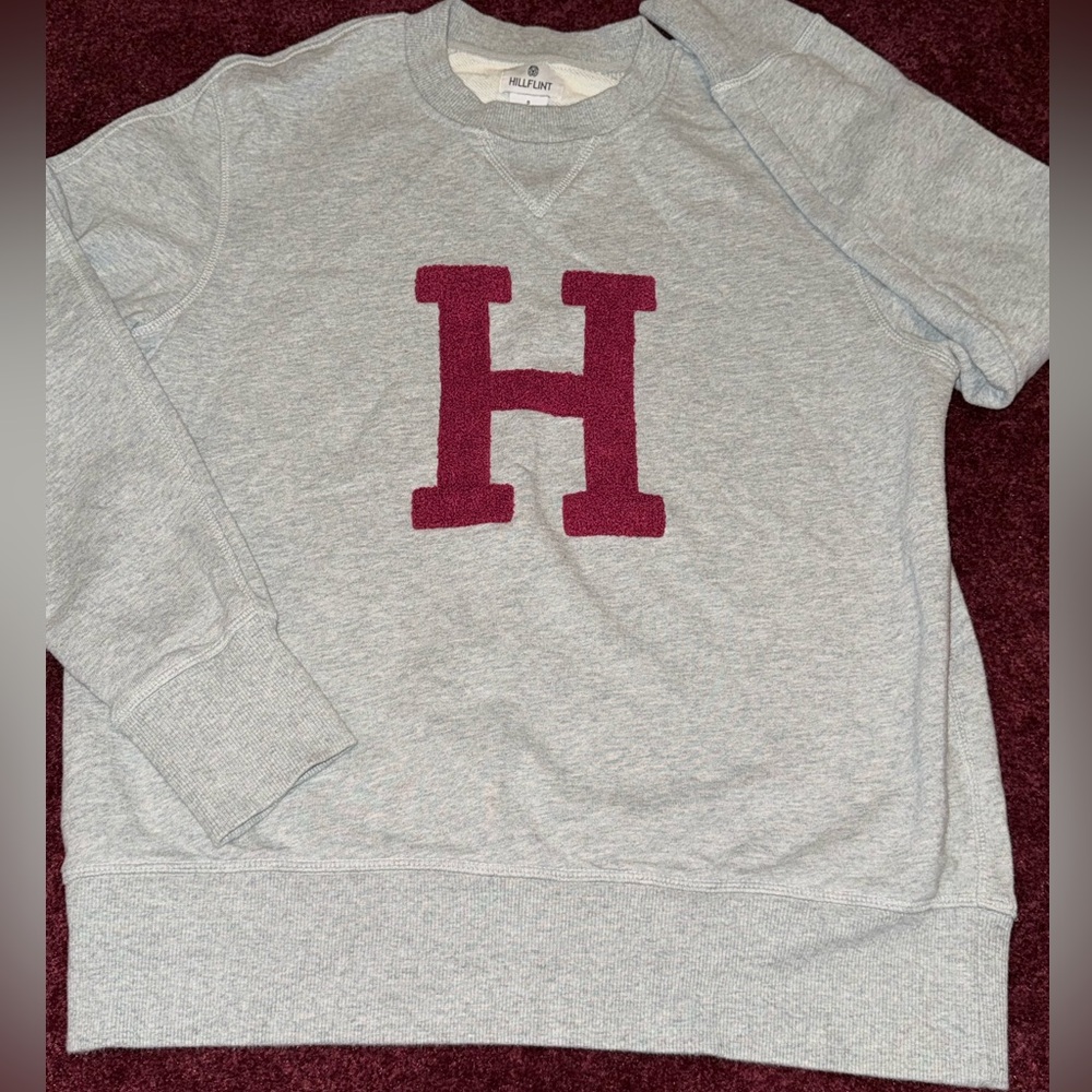Hilfiger Gray Sweatshirt with Maroon Lettering